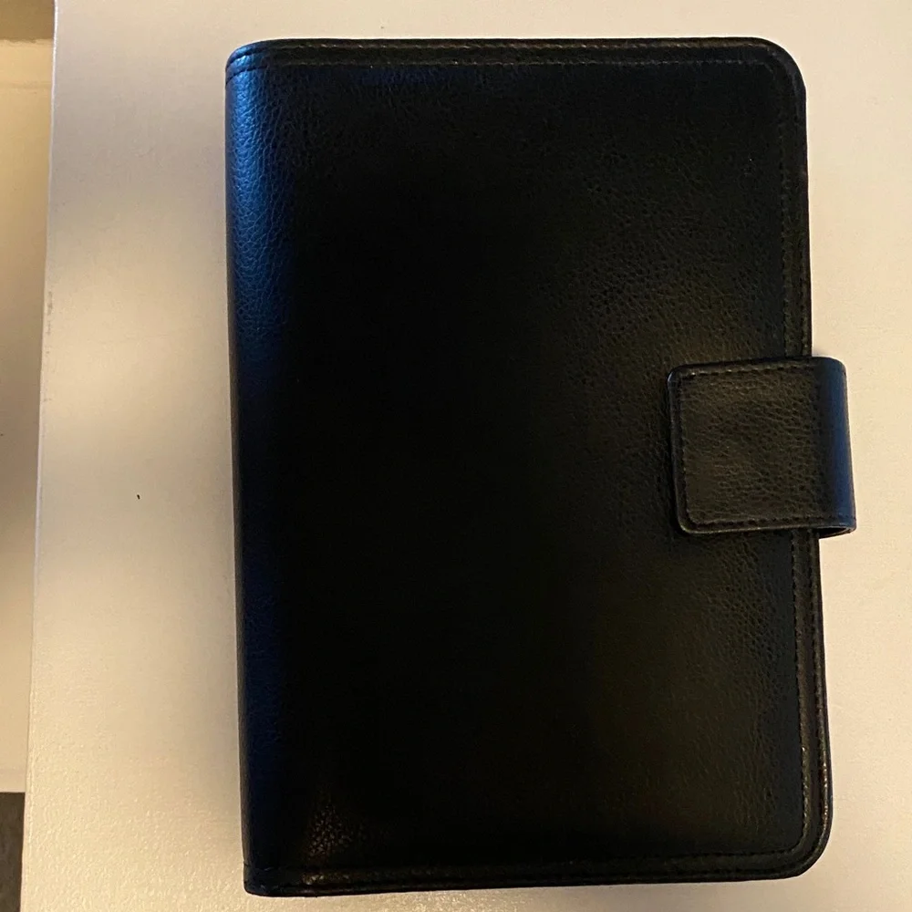 Elegant Black Leather Planner